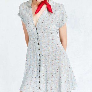 UO Kimchi Blue Lucy Printed Shirt Dress